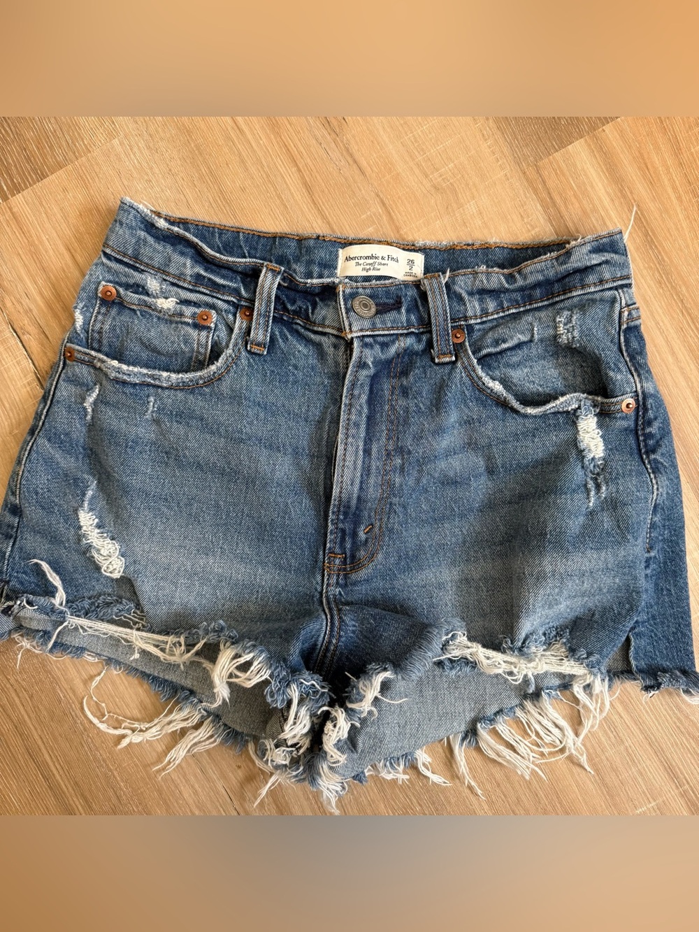 Abercrombie & Fitch High-Rise Cutoff Denim Shorts